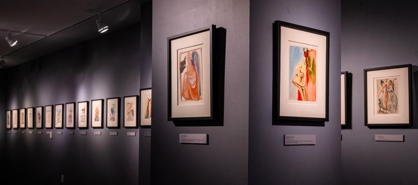 Image of an exhibit at the Art Gallery on the lower level of the Buley Library