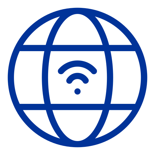 a globe with the wifi icon in the middle