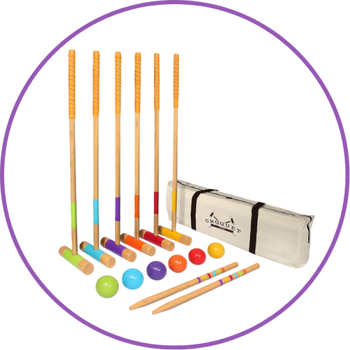 croquet set with carrying bag